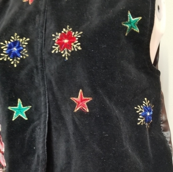 Dress barn size 8 Christmas vest tree packages  stars festive - Picture 3 of 8